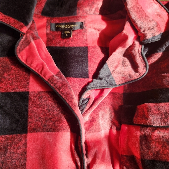 Donna Karan Red and Black Checkered Shirt - Picture 3 of 5
